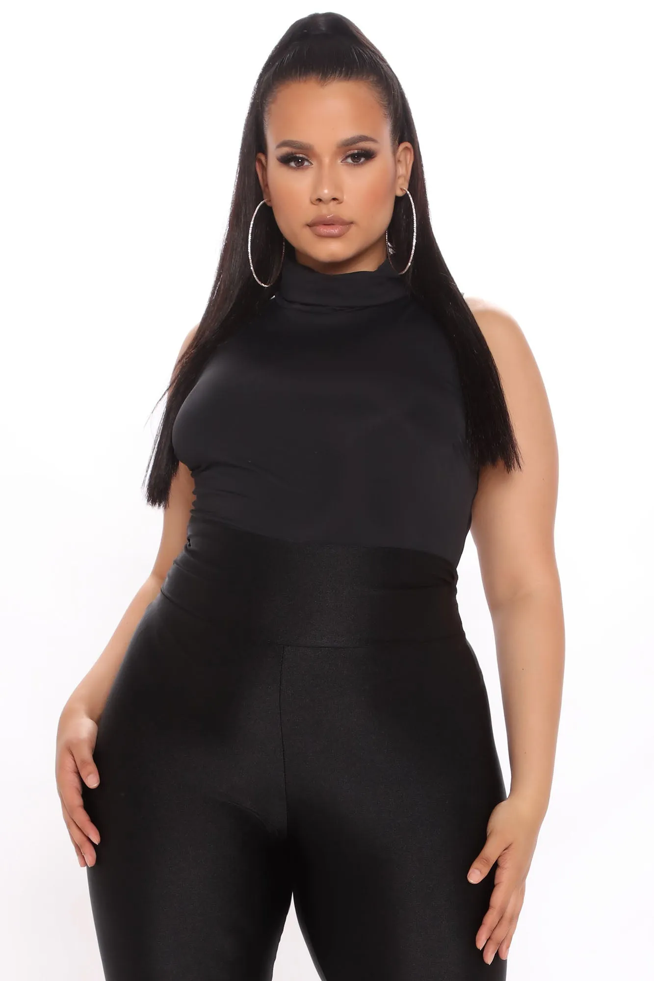 Aim High Turtleneck Bodysuit - Black
