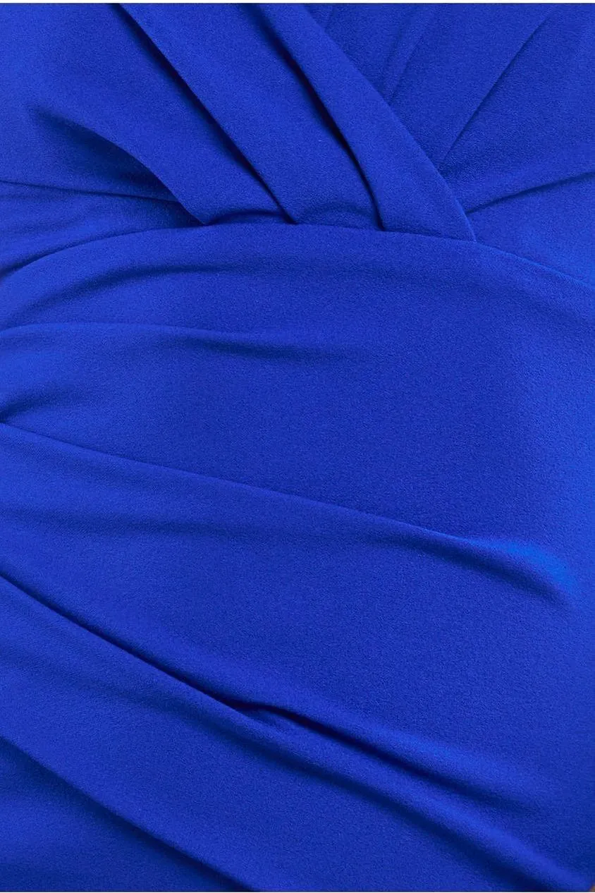Bardot Pleated Maxi Dress - Royal Blue by Goddiva