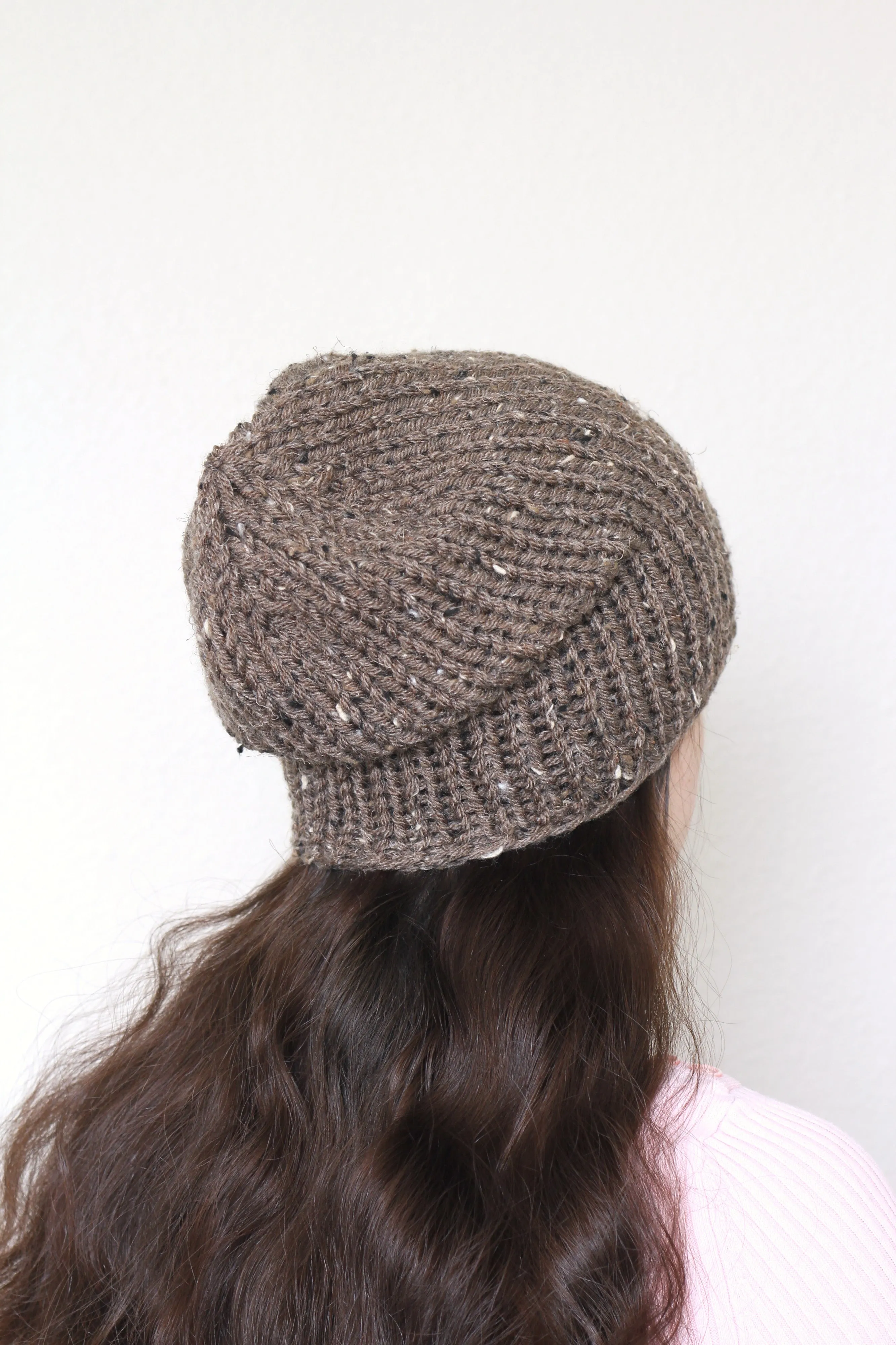 Beanie hat, knit hat, slouchy hat, knit beanie in soft pink color