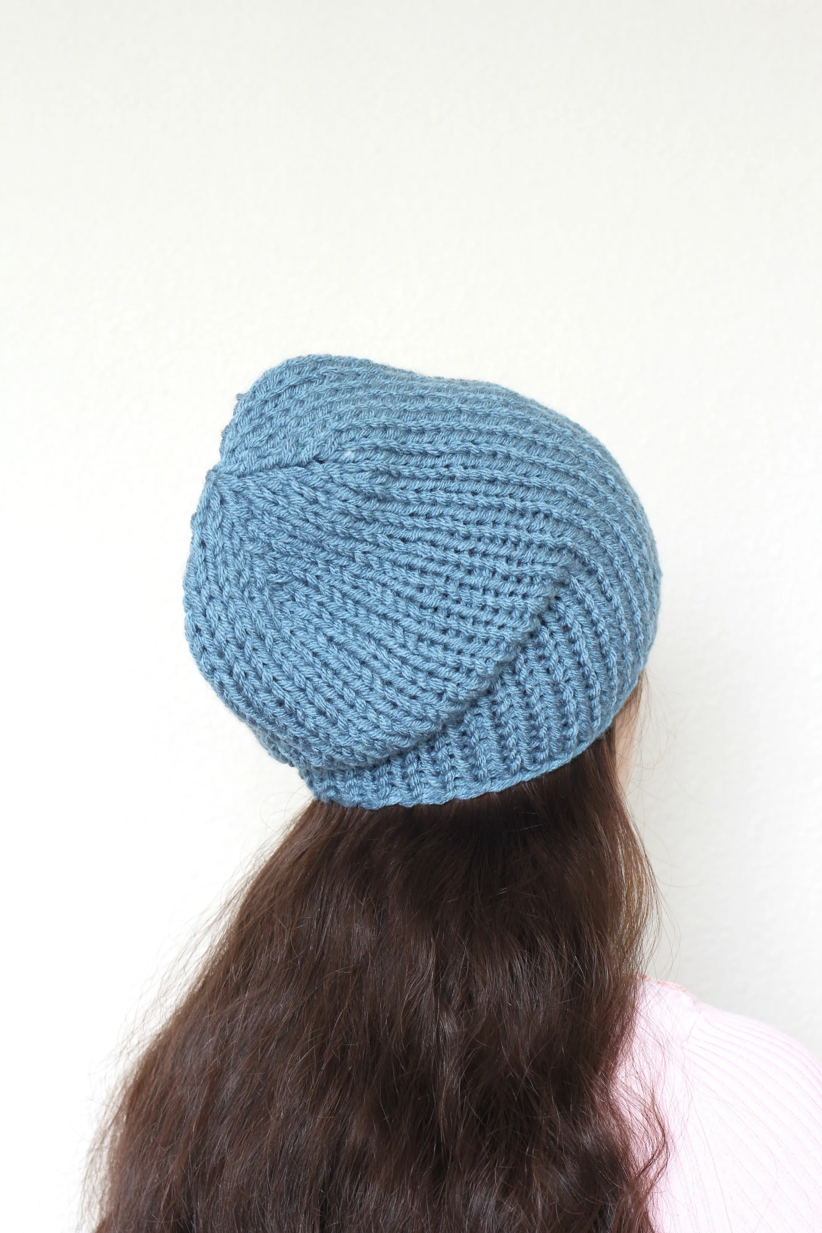 Beanie hat, knit hat, slouchy hat, knit beanie in soft pink color