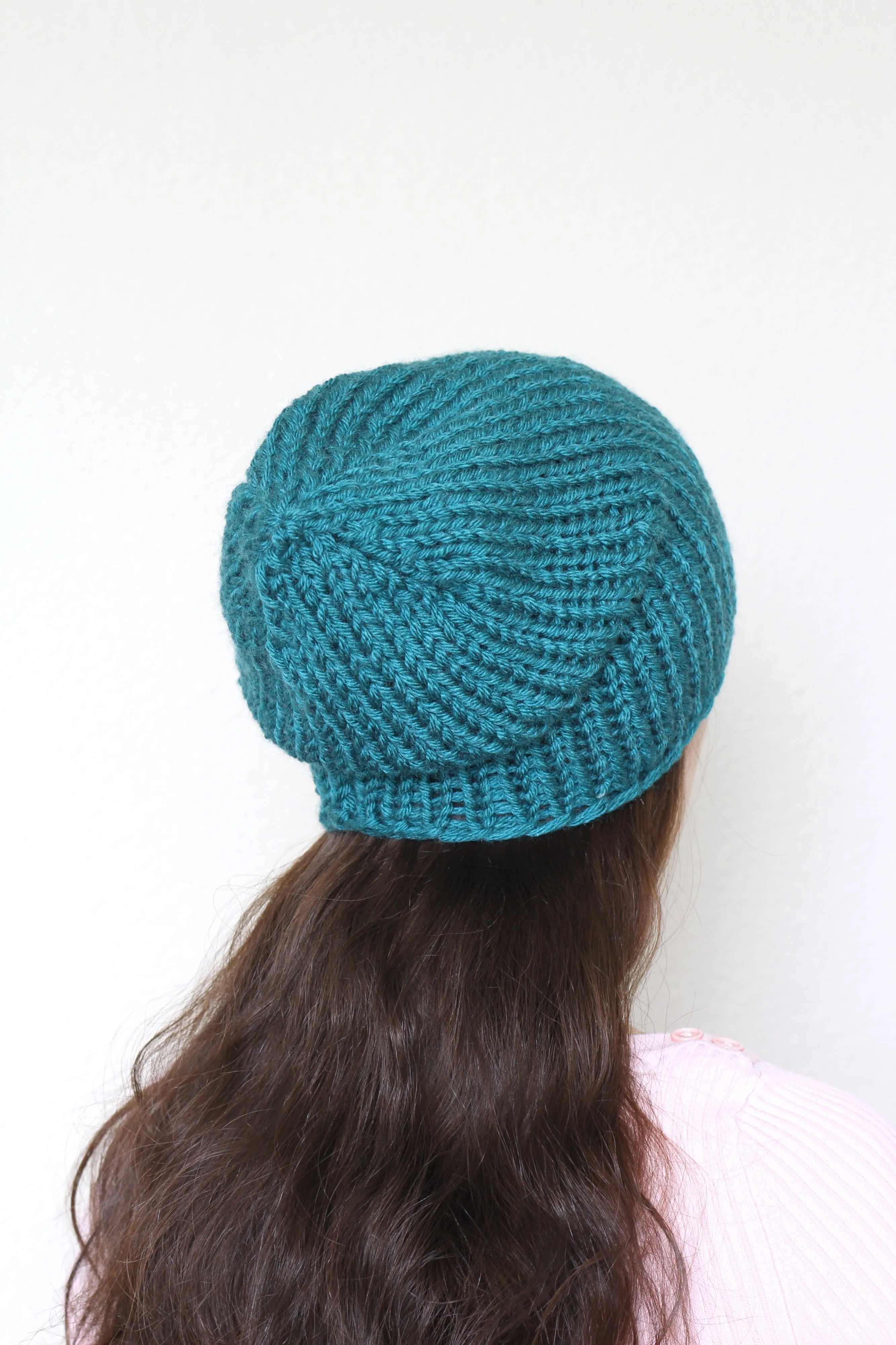 Beanie hat, knit hat, slouchy hat, knit beanie in soft pink color