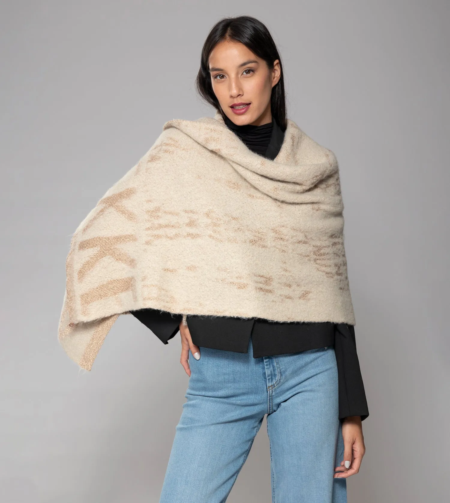 Beige logomania scarf.