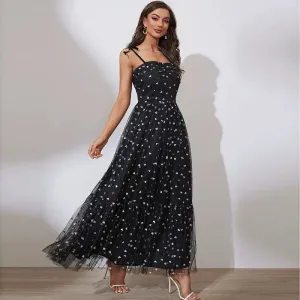 Black Spaghetti Strap Maxi Dress