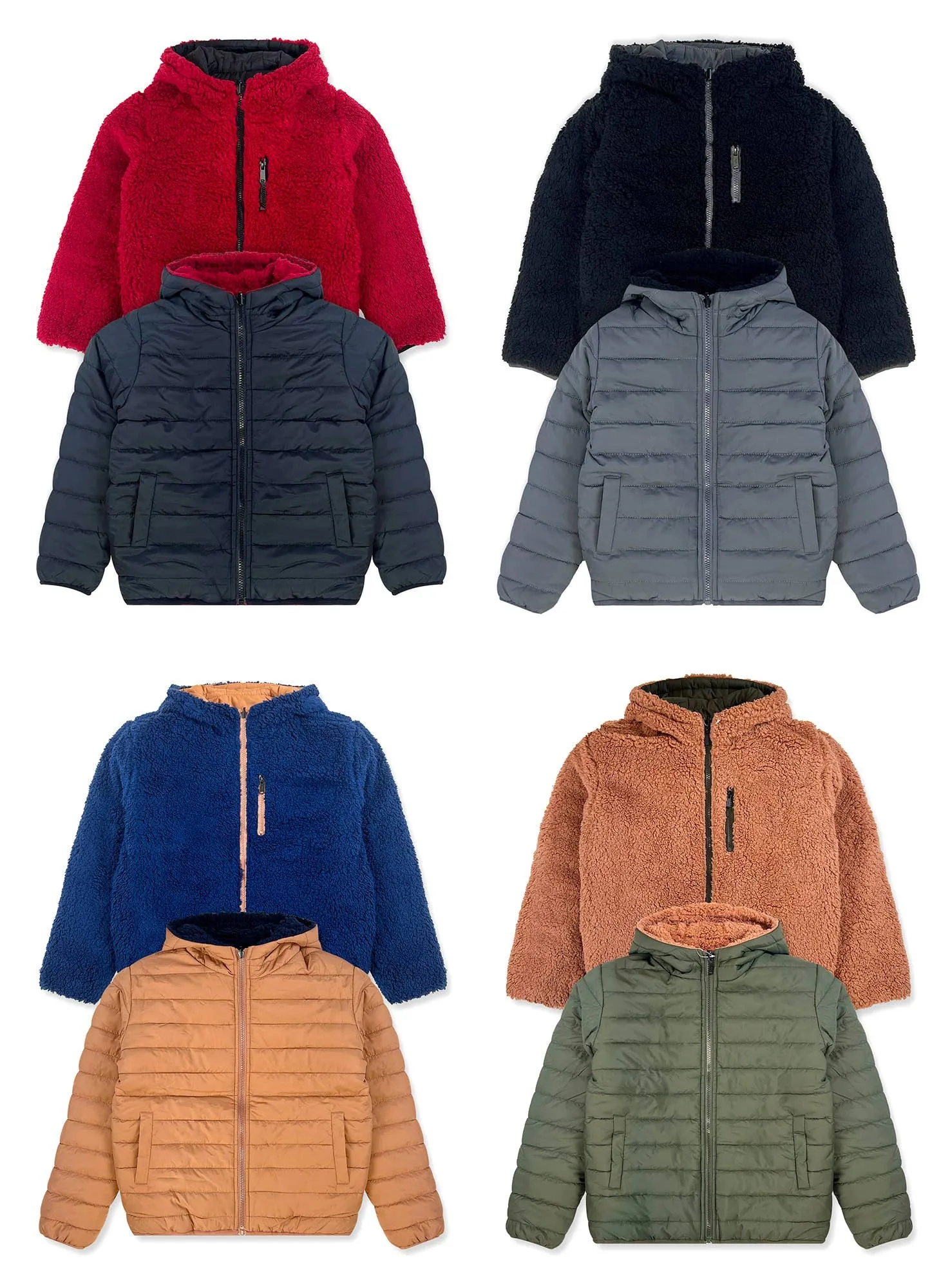 Boys’ Reversible Jacket with Sherpa Lining #J48: 2T-3T-4T