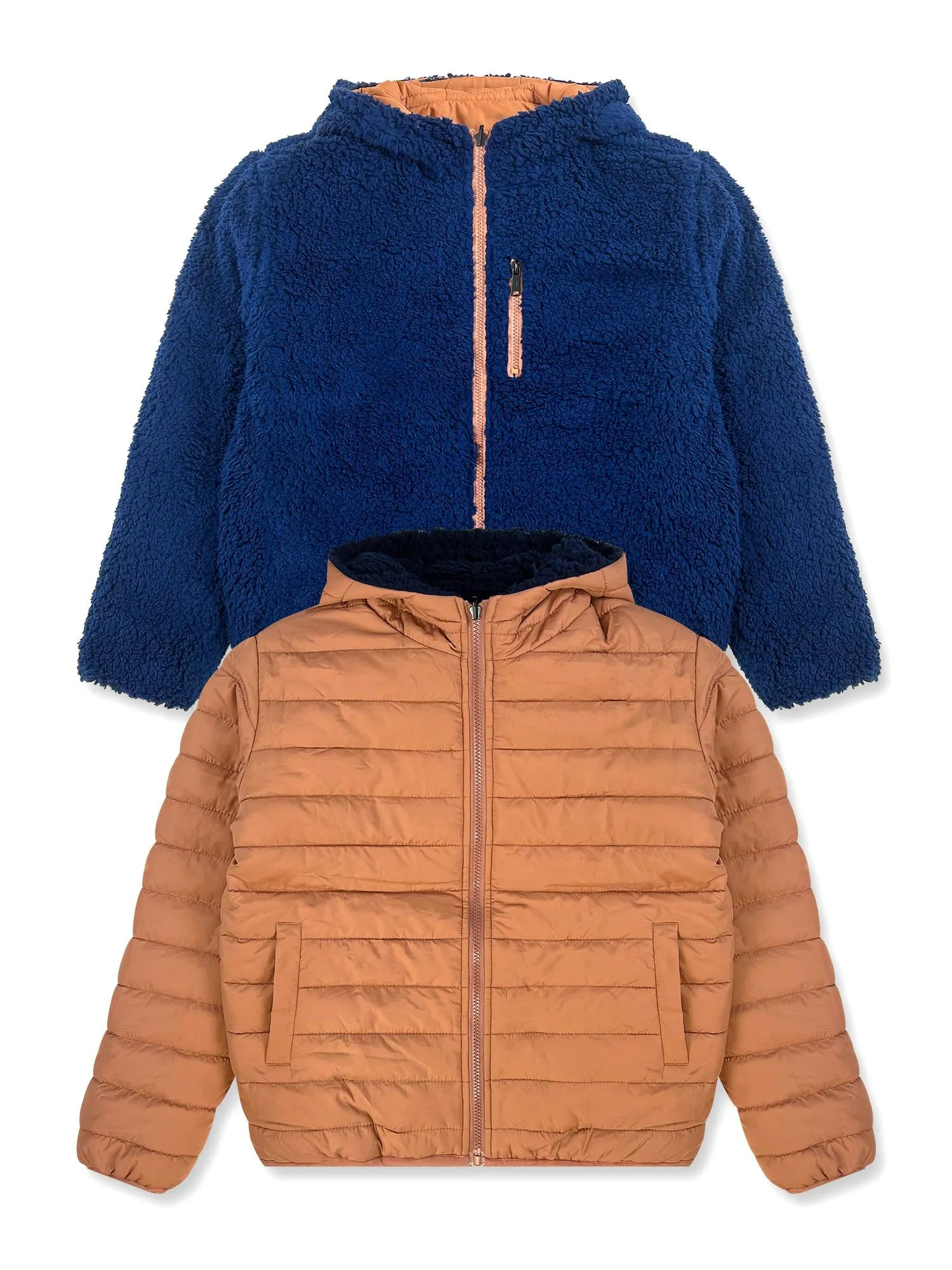 Boys’ Reversible Jacket with Sherpa Lining #J48: 2T-3T-4T