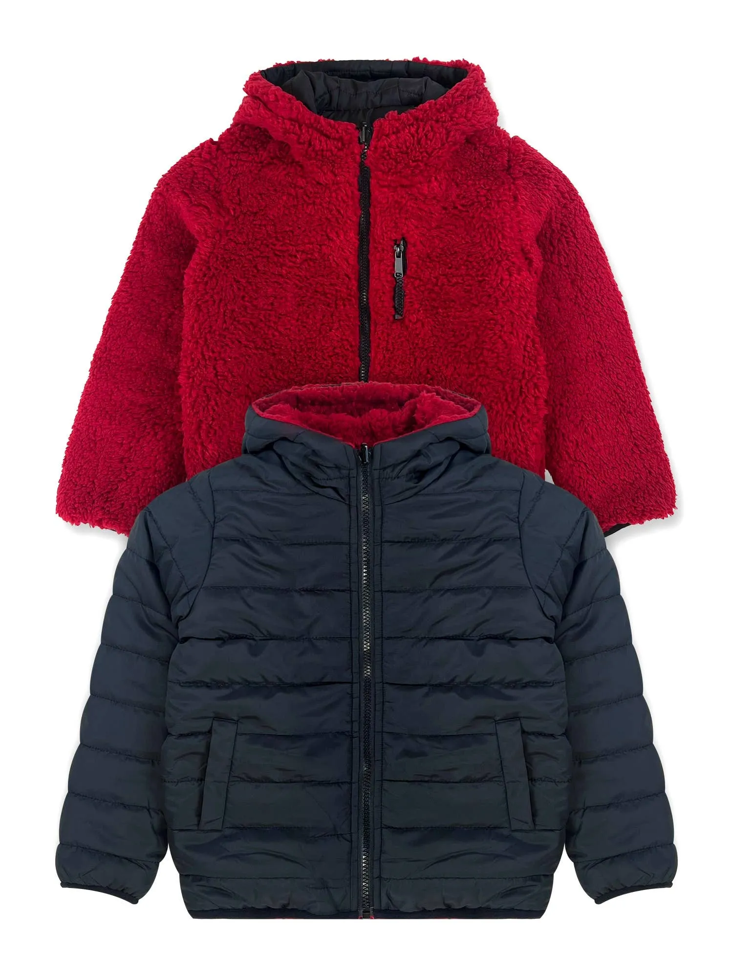 Boys’ Reversible Jacket with Sherpa Lining #J48: 2T-3T-4T