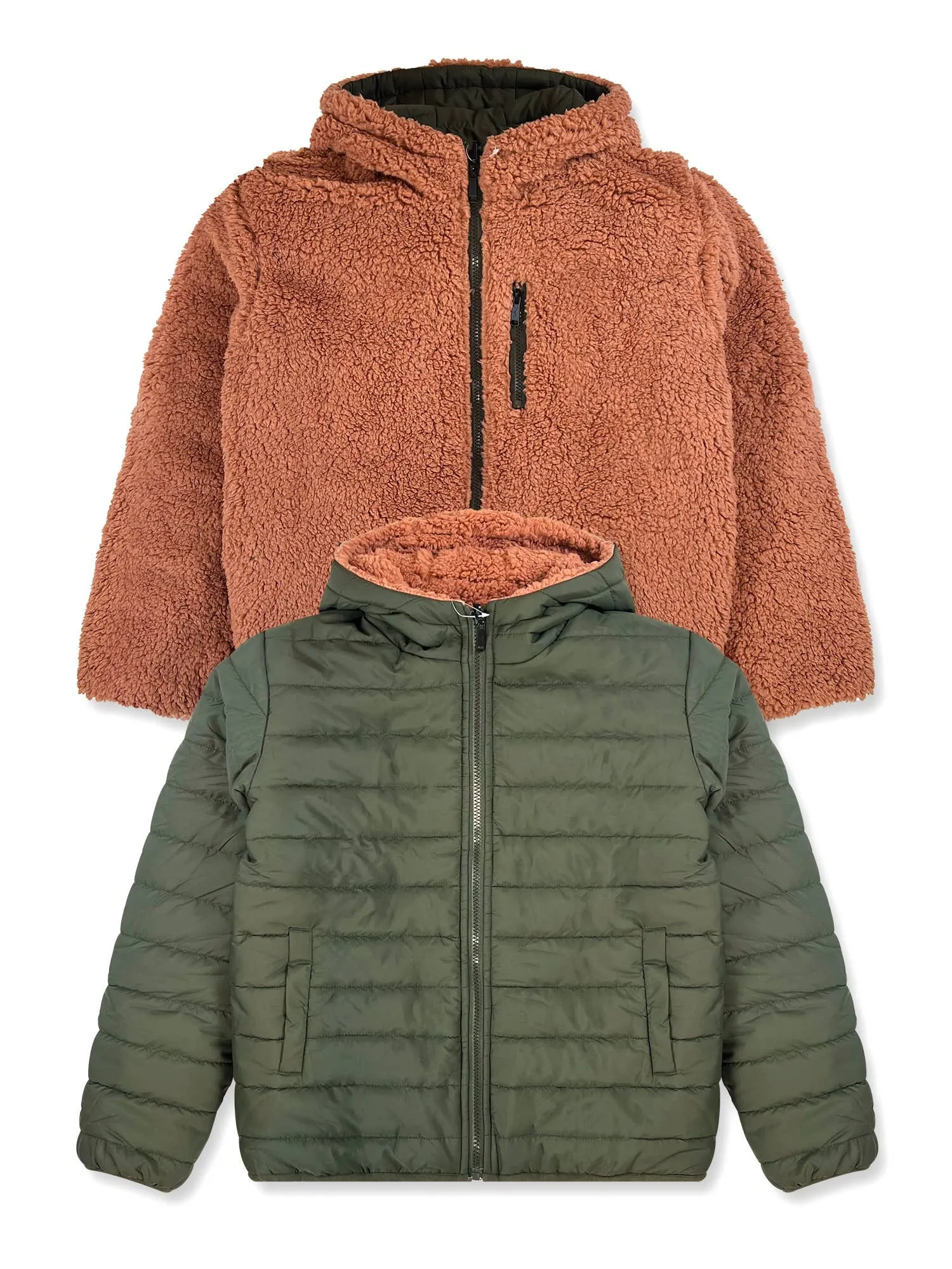 Boys’ Reversible Jacket with Sherpa Lining #J48: 2T-3T-4T