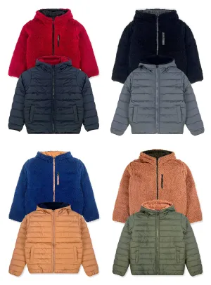 Boys’ Reversible Jacket with Sherpa Lining #J48: 2T-3T-4T