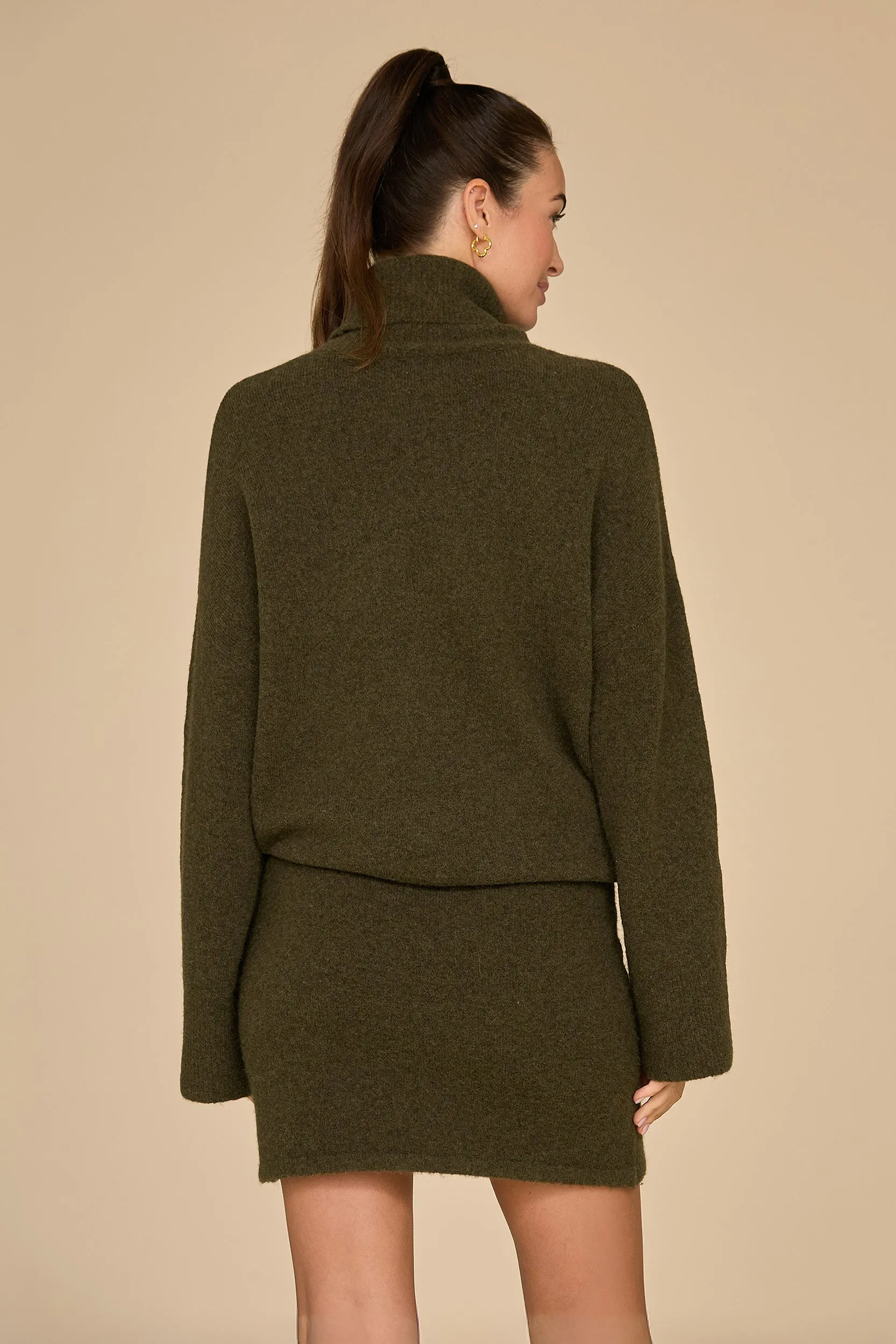 Calista Turtleneck Knit Sweater - Pine