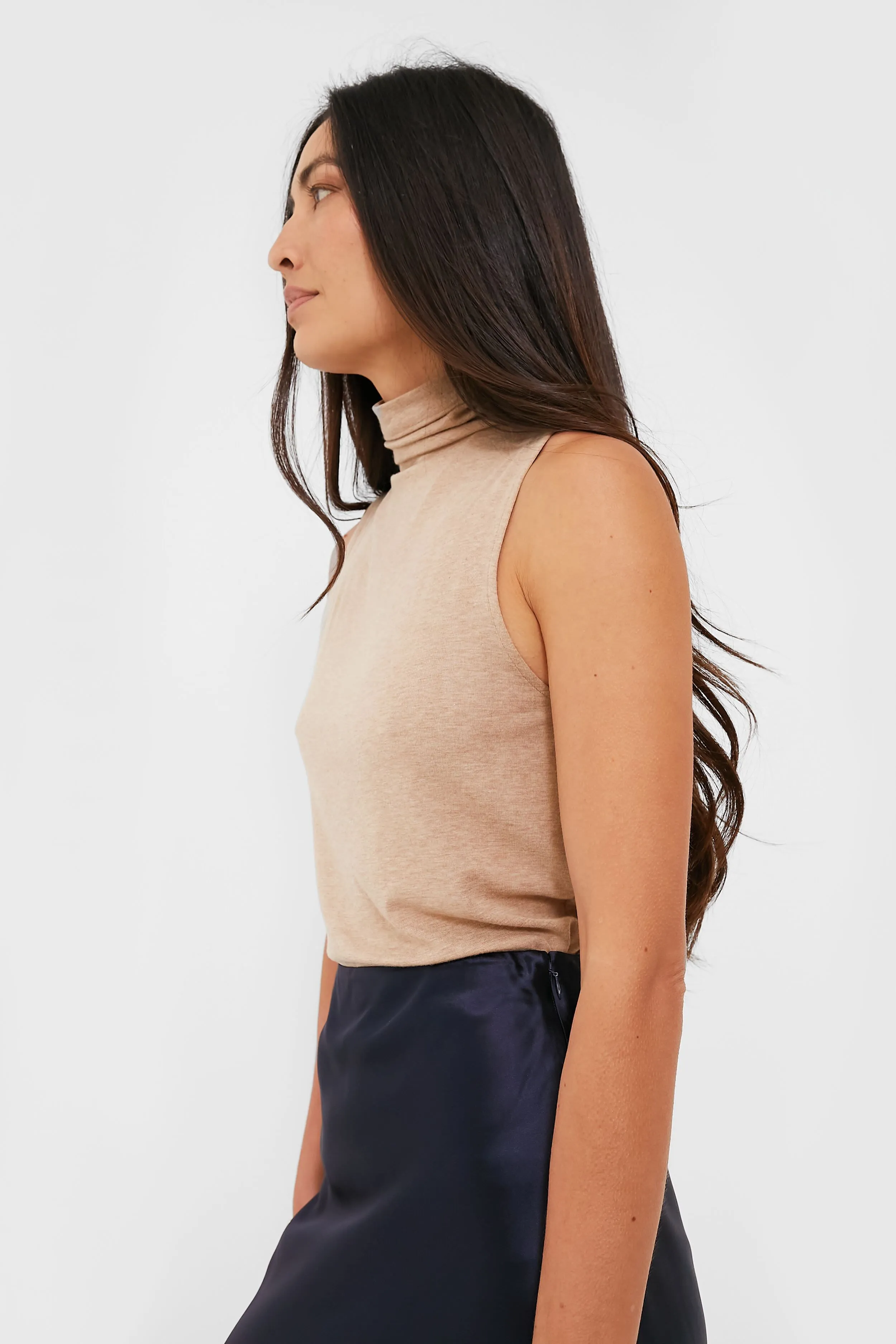 Cashew Sleeveless Turtleneck