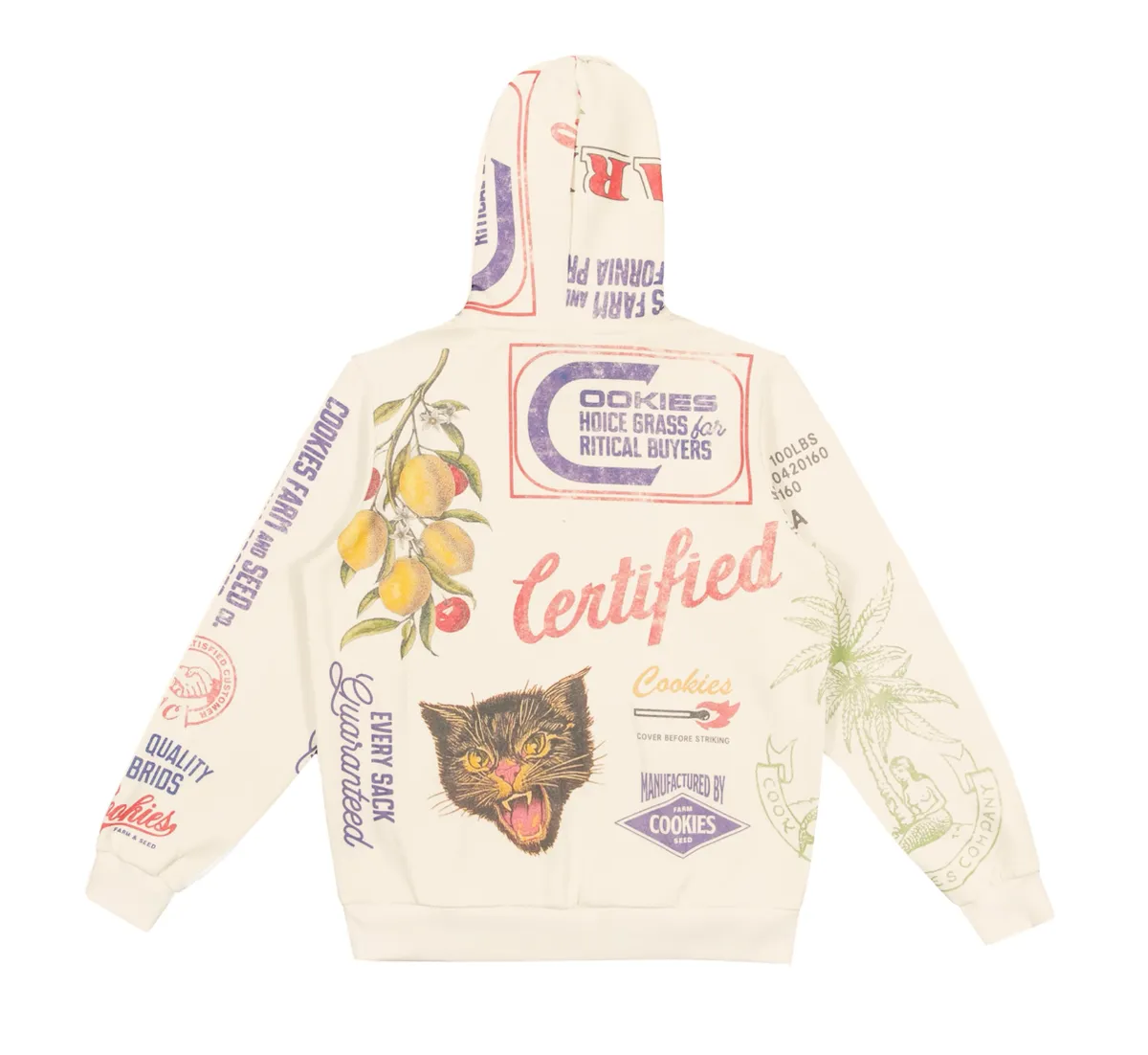 Cookies 'Cuban Link' All Over Pullover Hoodie (Cream) CM251HFC03