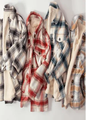 Curvy Plaid Lined Shacket