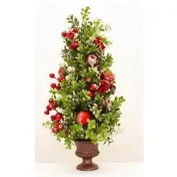 Enchante Gilded Glitter Boxwood Potted Tree 55cm
