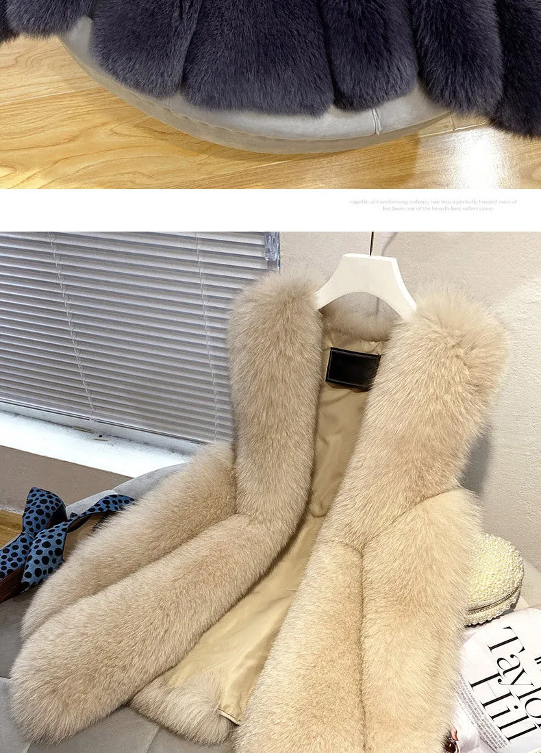 Faux Fur Sleeveless Vest Jacket Autumn Winter Elegant Fashion Vest Style Fashion Long Female Solid Color Autumn 2022