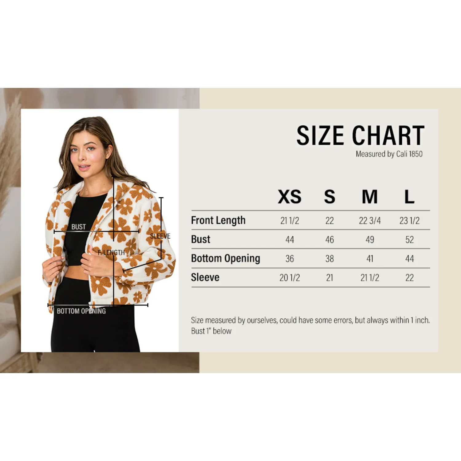 Faux Shearling Hooded Jacket - White Brown
