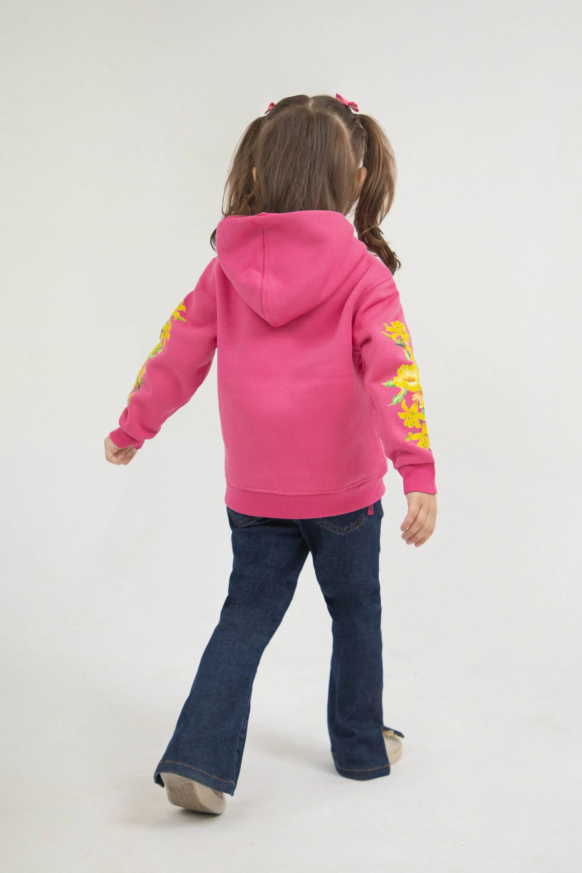 Floral Pullover Hoodie Pink