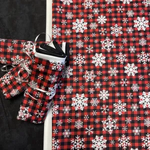 Frosty Delights - Pillowcase Kit - Plaid Snow- Includes Pattern