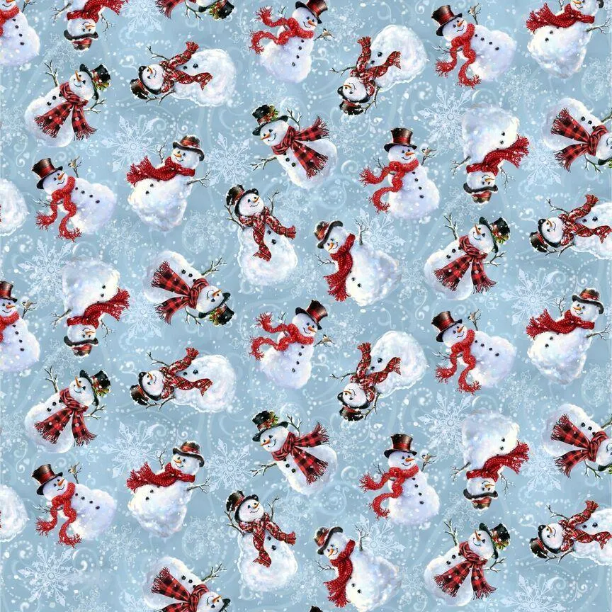 Frosty Delights - Tossed Snowman and Snowflakes - CD2882 -WINTER