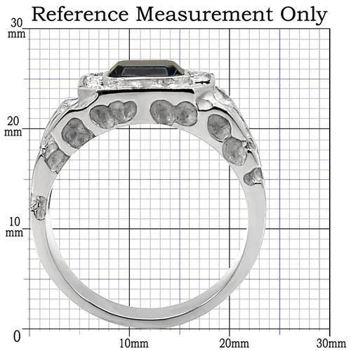 High polished (no plating) Stainless Steel Ring with Top Grade Crystal in Montana for Women Style TK02210