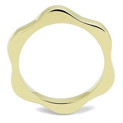 IP Gold(Ion Plating) Stainless Steel Ring with No Stone for Women Style TK3033