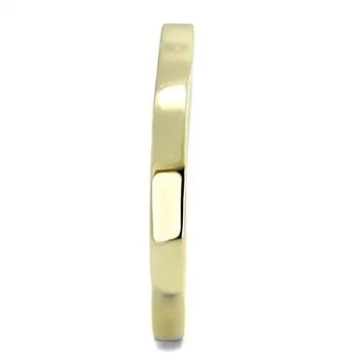 IP Gold(Ion Plating) Stainless Steel Ring with No Stone for Women Style TK3033
