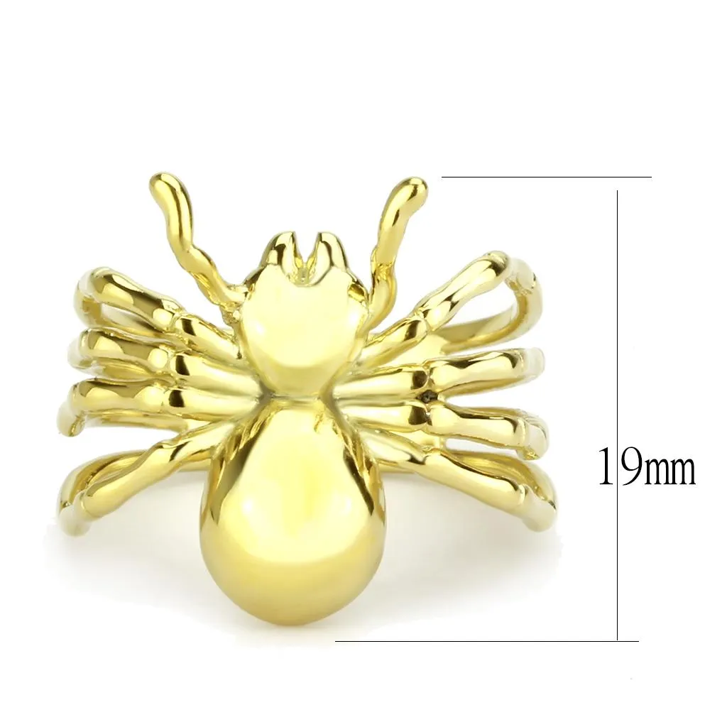 IP Gold(Ion Plating) Stainless Steel Ring with No Stone for Women Style TK3718