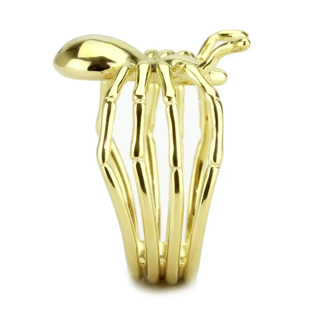 IP Gold(Ion Plating) Stainless Steel Ring with No Stone for Women Style TK3718