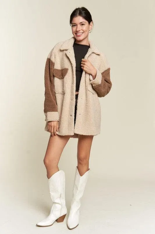Jade by Jane Andrea Colorblock Sherpa Jacket