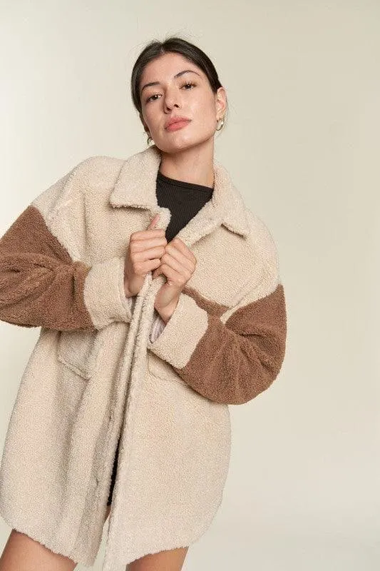 Jade by Jane Andrea Colorblock Sherpa Jacket