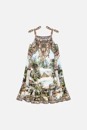 KIDS DRAWSTRING MAXI DRESS WITH BOWS 12-14 VIEWS OF THE VALLEY