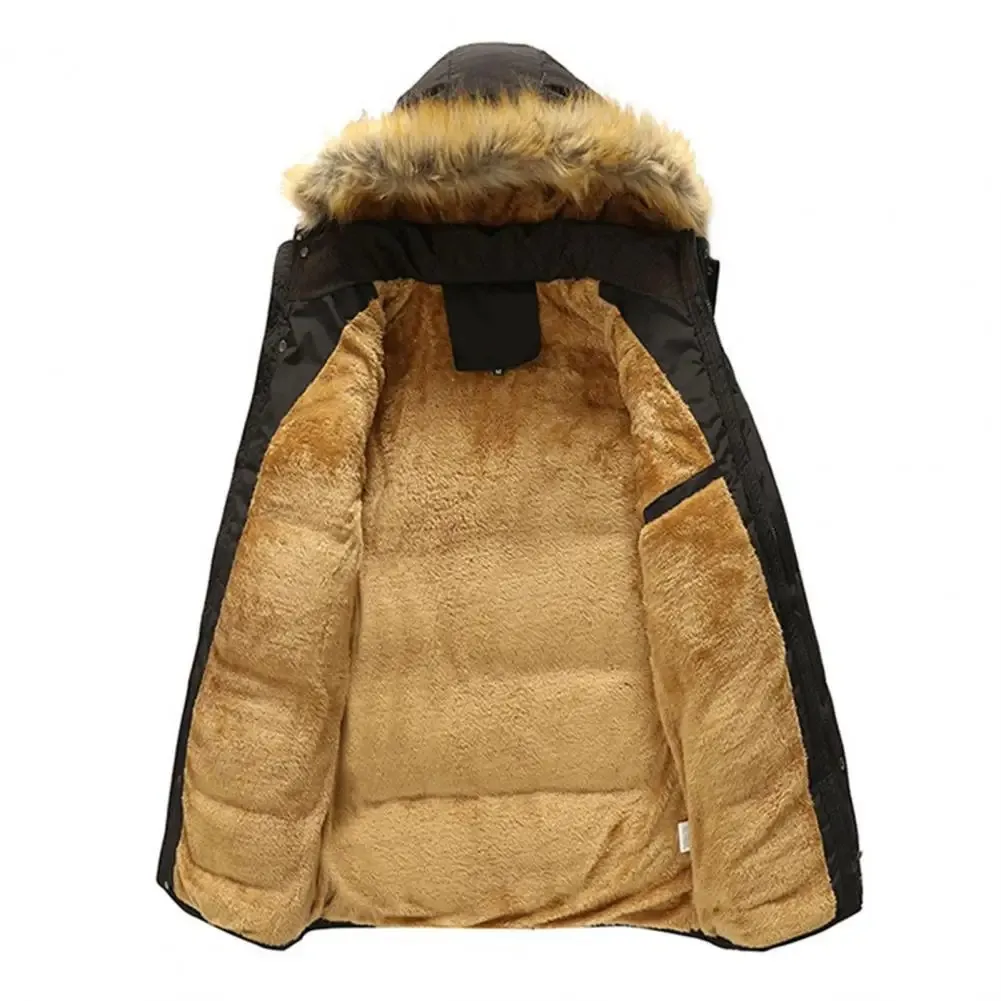 Men's Vintage Puffer Jacket with Fur Lining and Hood | Ideal for Autumn/Winter