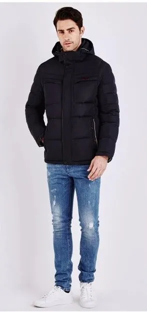 Men's Winter Cotton Warm Hooded Parka