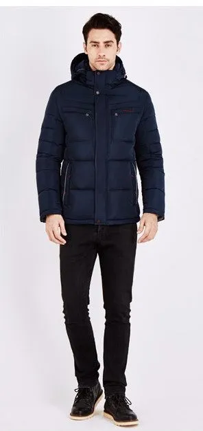 Men's Winter Cotton Warm Hooded Parka