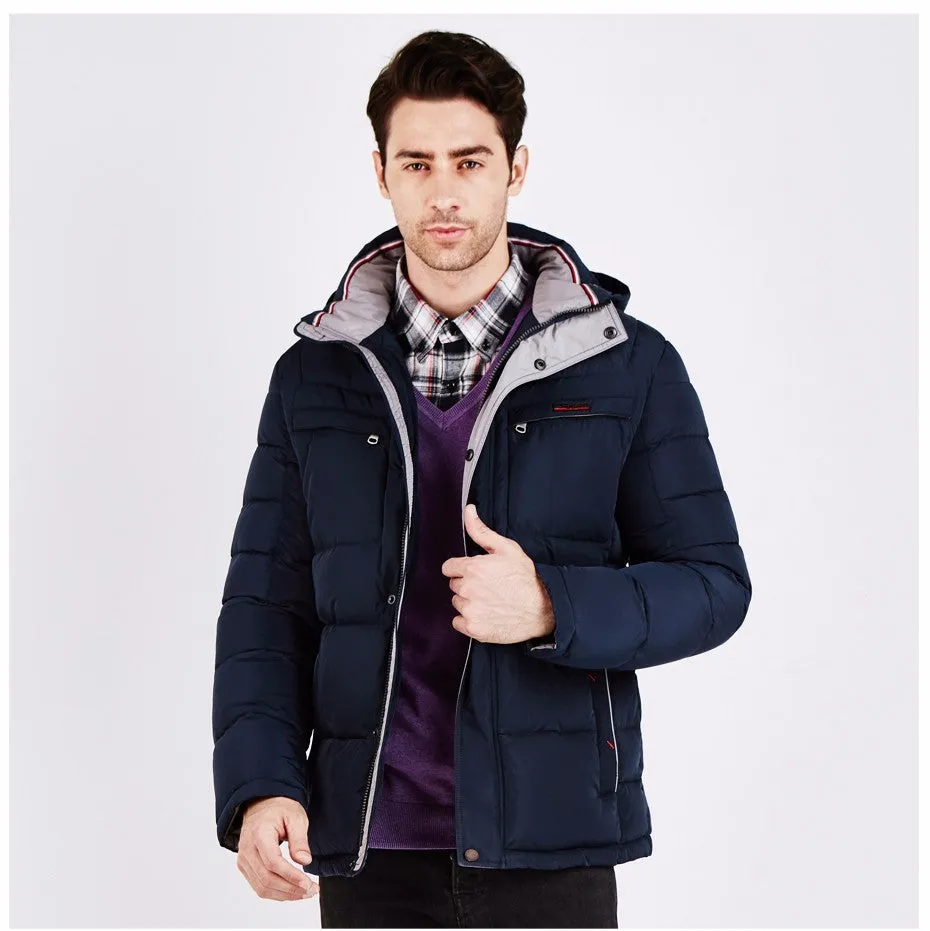 Men's Winter Cotton Warm Hooded Parka