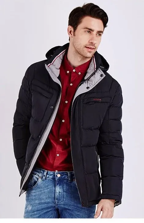 Men's Winter Cotton Warm Hooded Parka
