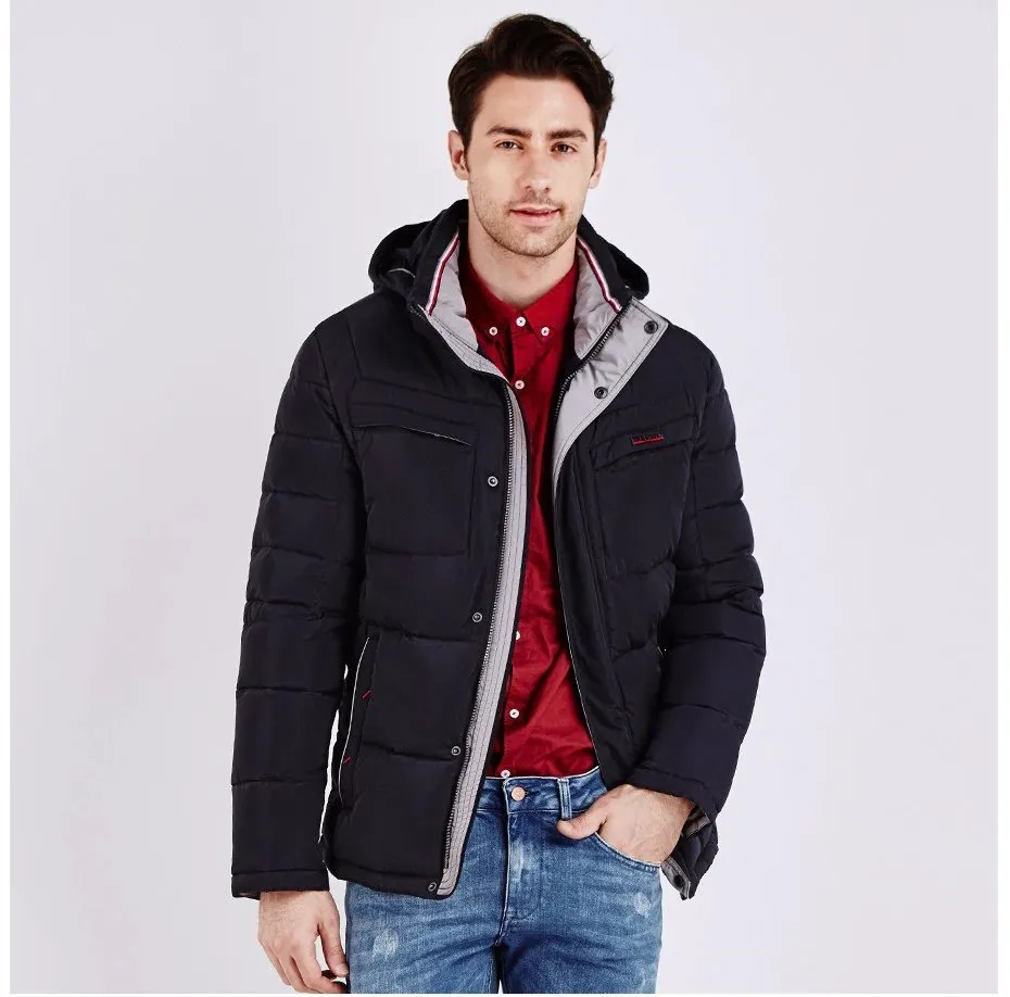 Men's Winter Cotton Warm Hooded Parka