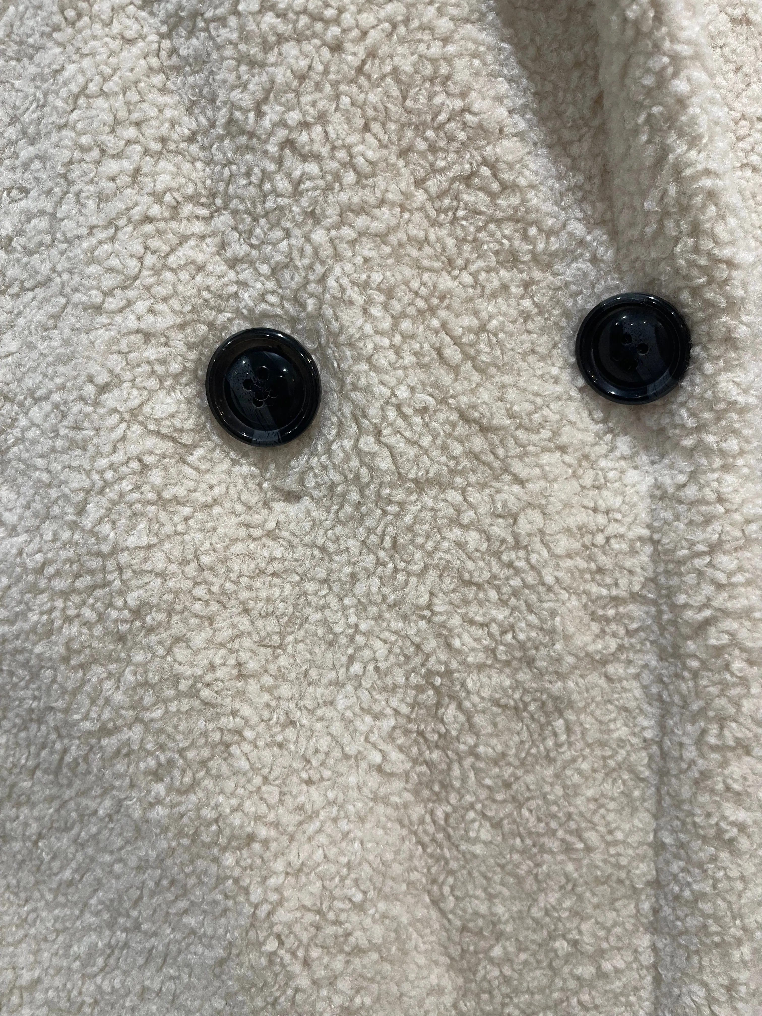 Mid Length Teddy Coat Bone