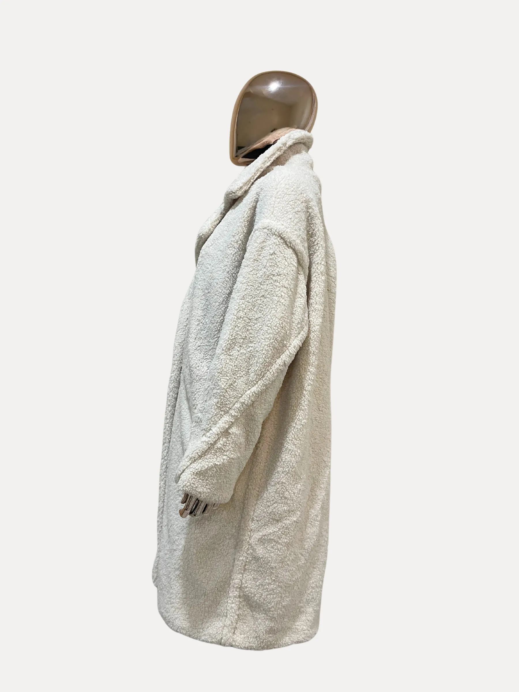Mid Length Teddy Coat Bone