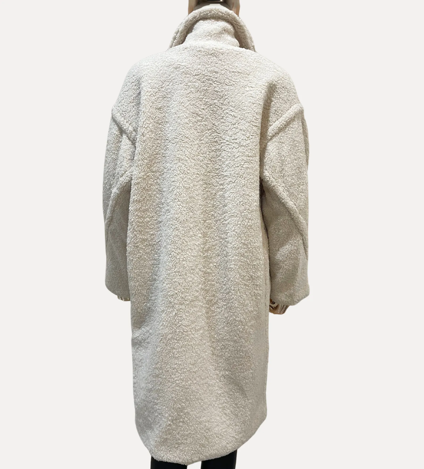 Mid Length Teddy Coat Bone