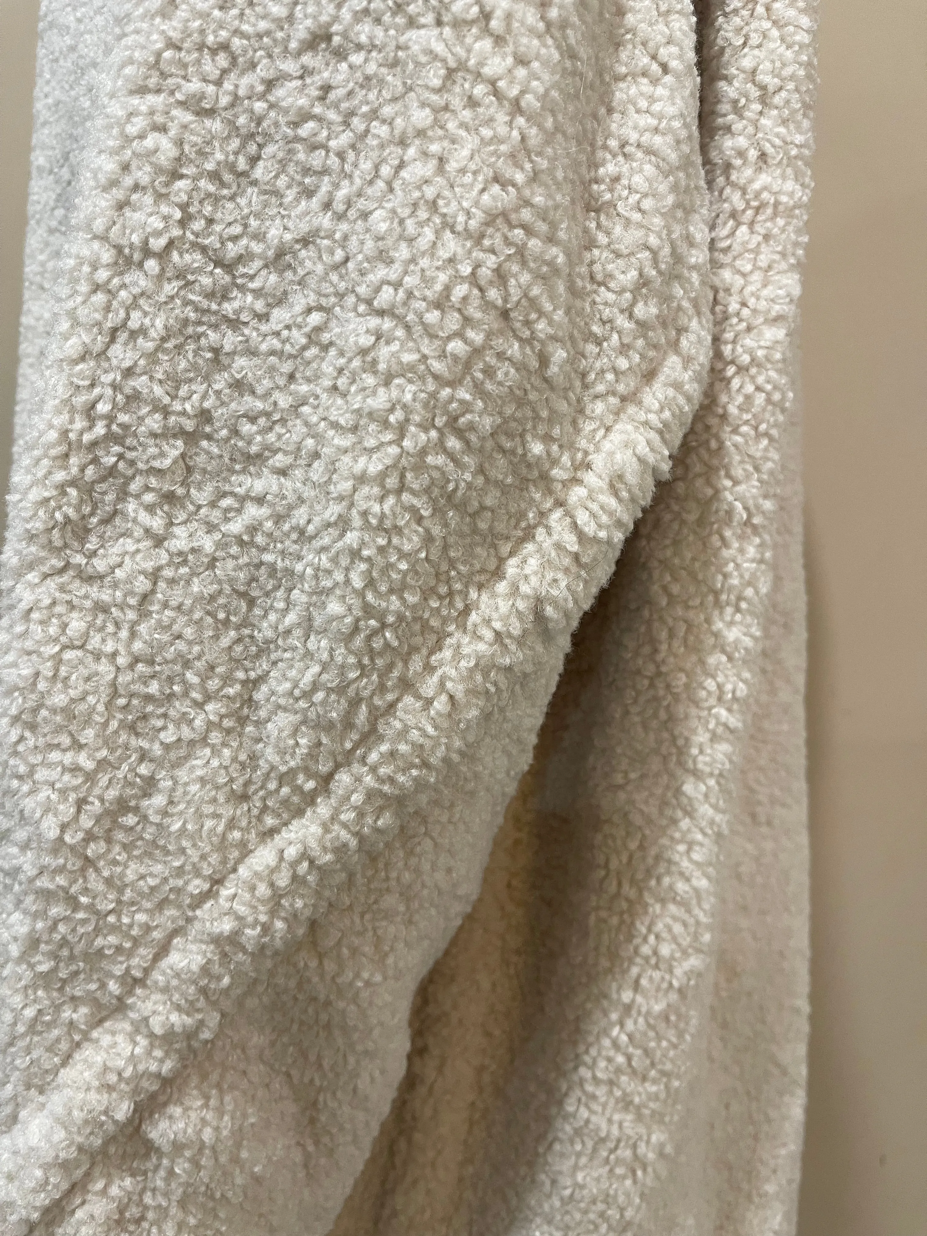 Mid Length Teddy Coat Bone