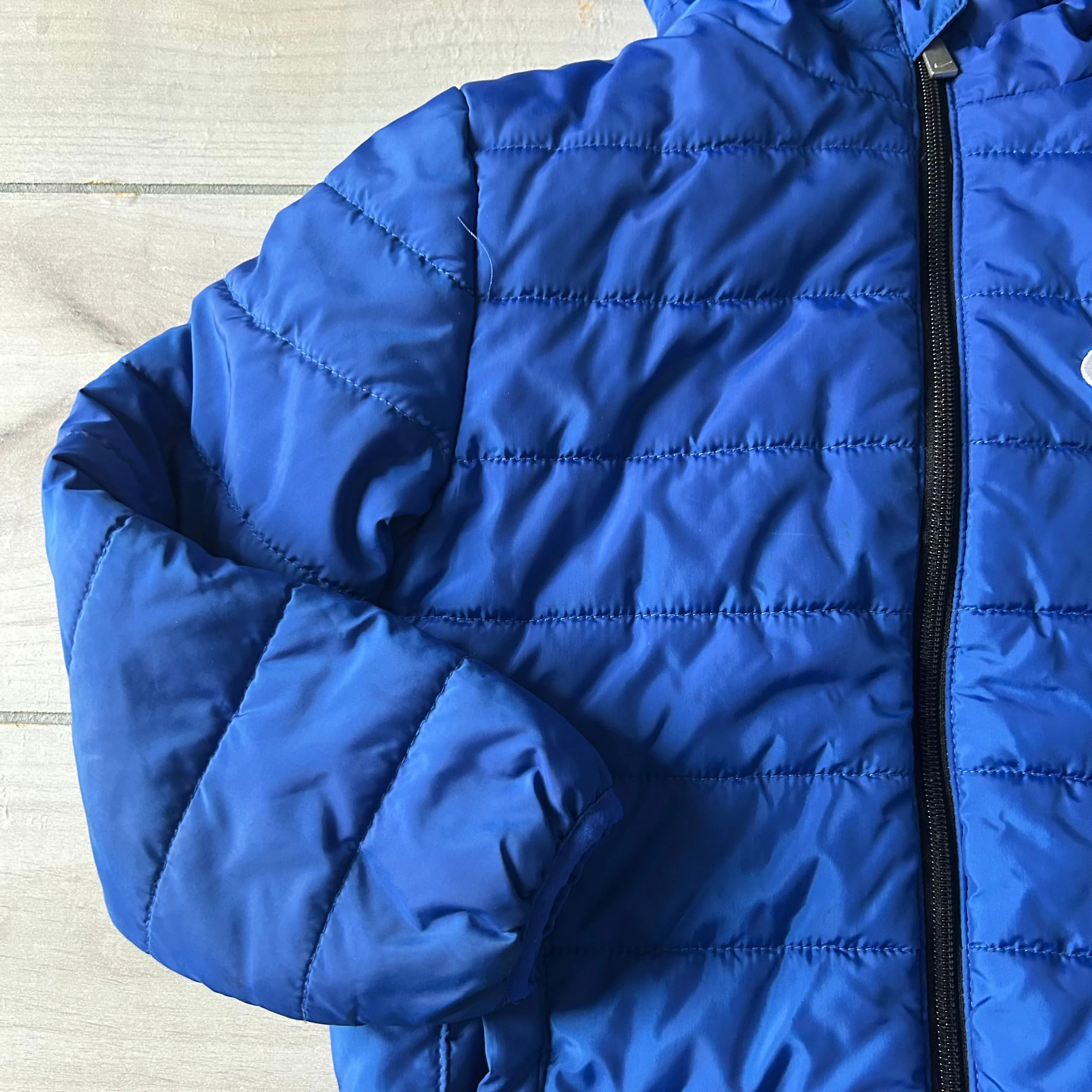 NIKE Blue Hooded Puffer Jacket