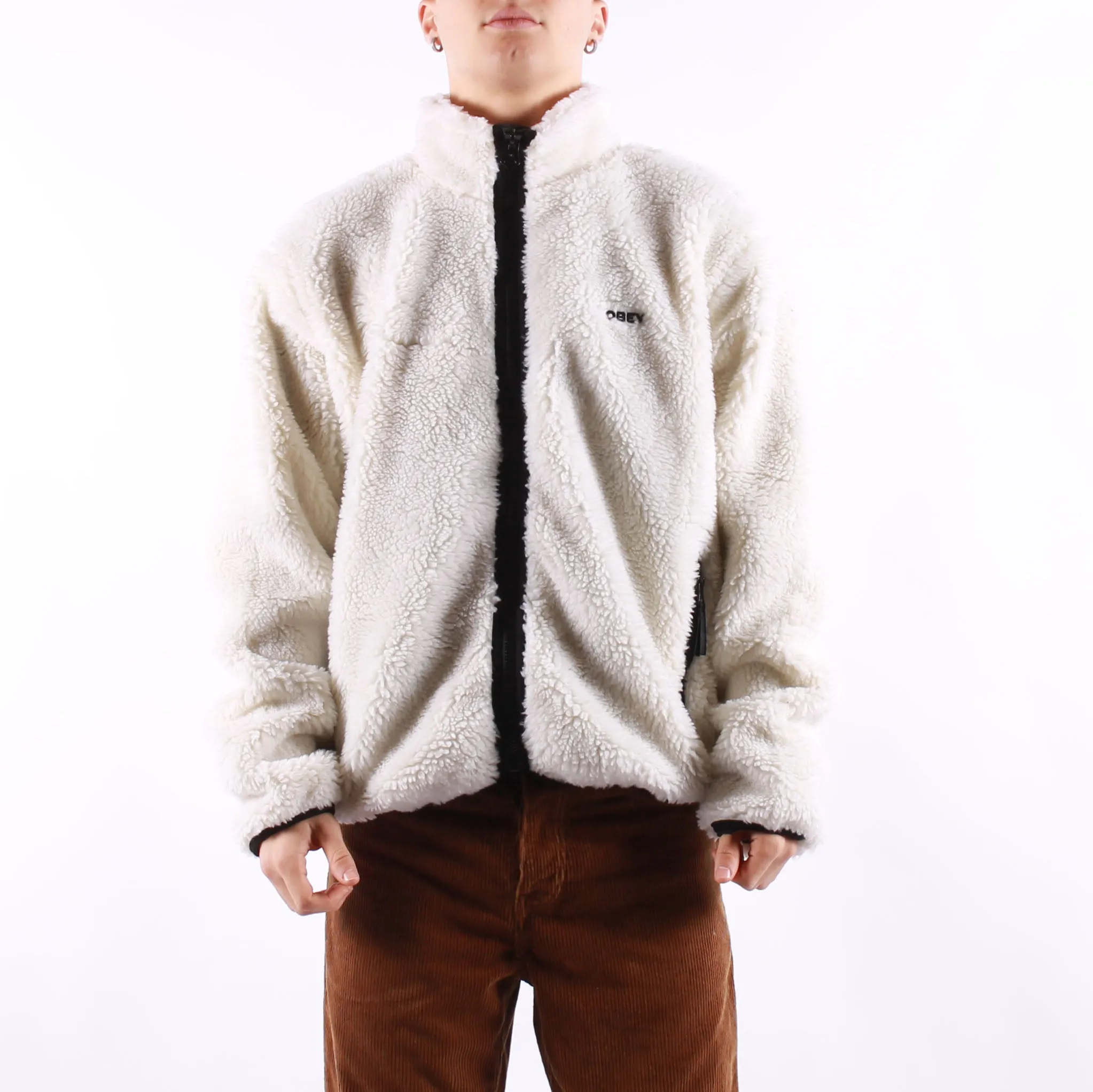 Obey - Icon Face Sherpa Jacket - Unbleached