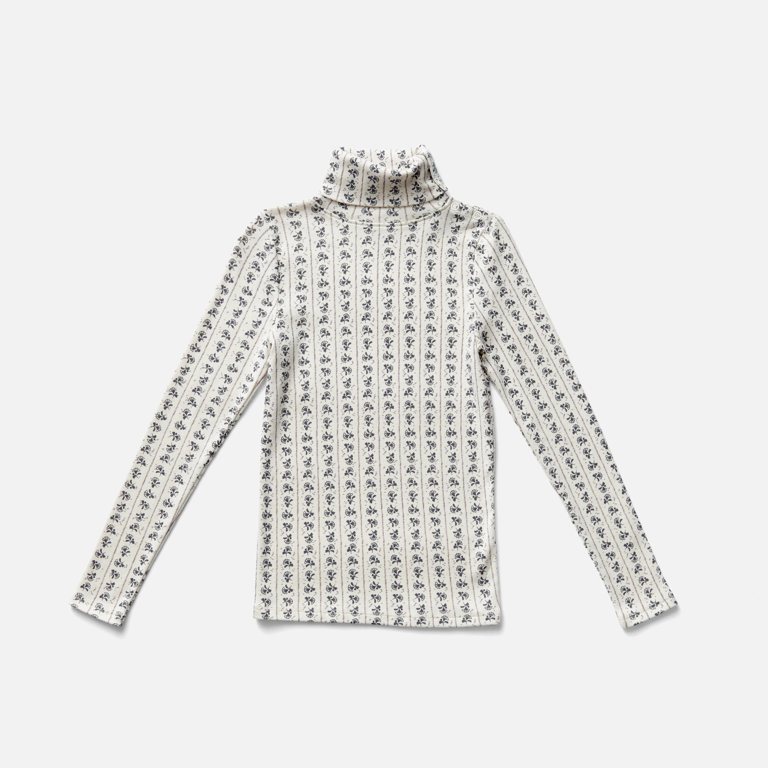 Pima Cotton Snap Turtleneck - Dusk Thistle