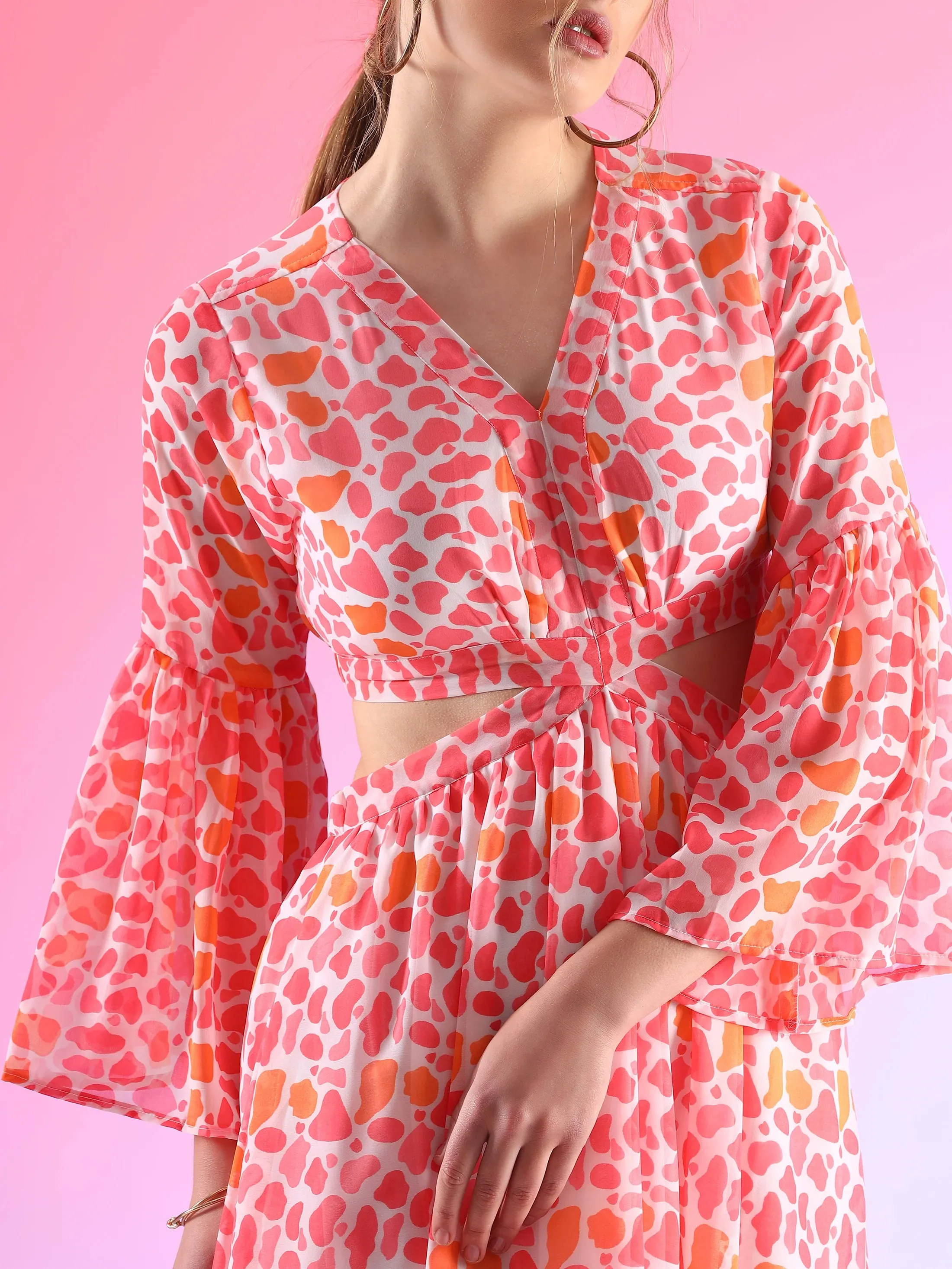 Pretty Waist Cut Georgette Maxi Georgette Dress