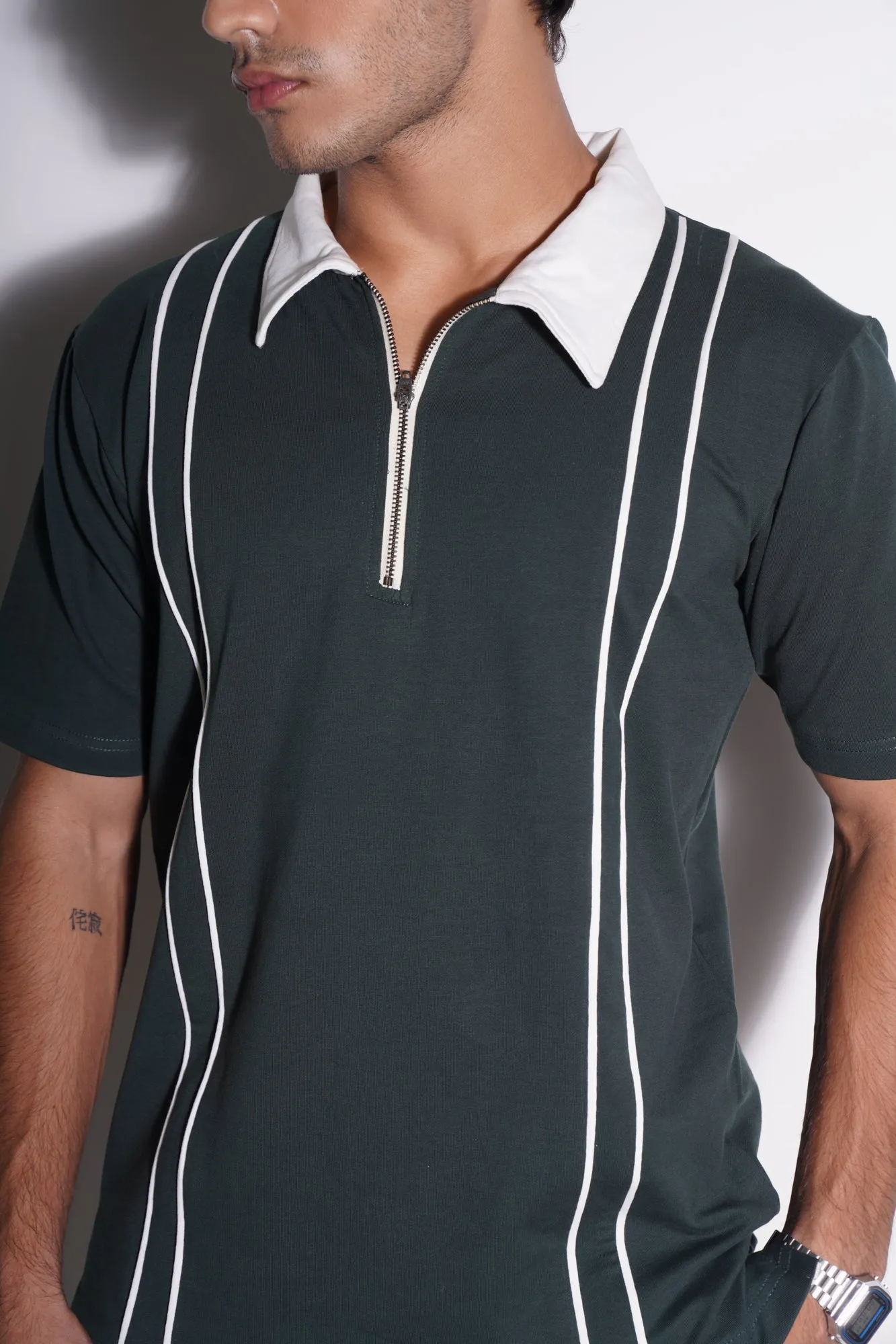 Racing Green Zip Tee
