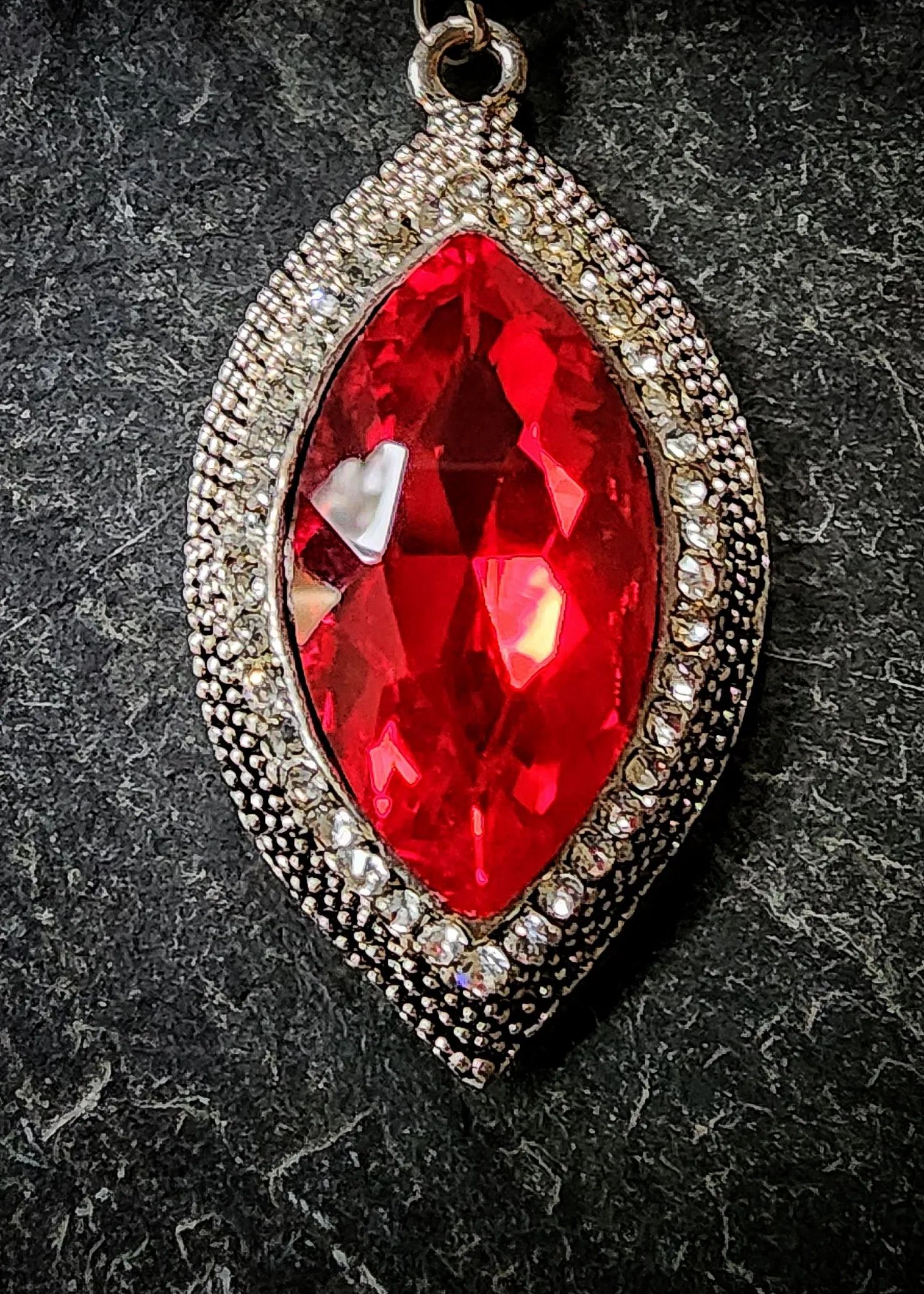 Red Marquise Rhinestone Necklace