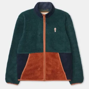 REVOLUTION | 7715 Blocked Teddy Jacket | Dark Green