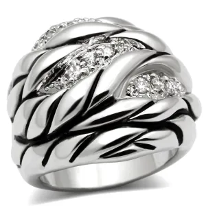 Ring AAA GRD CZ Clear 3W231 for Women Style Rhodium