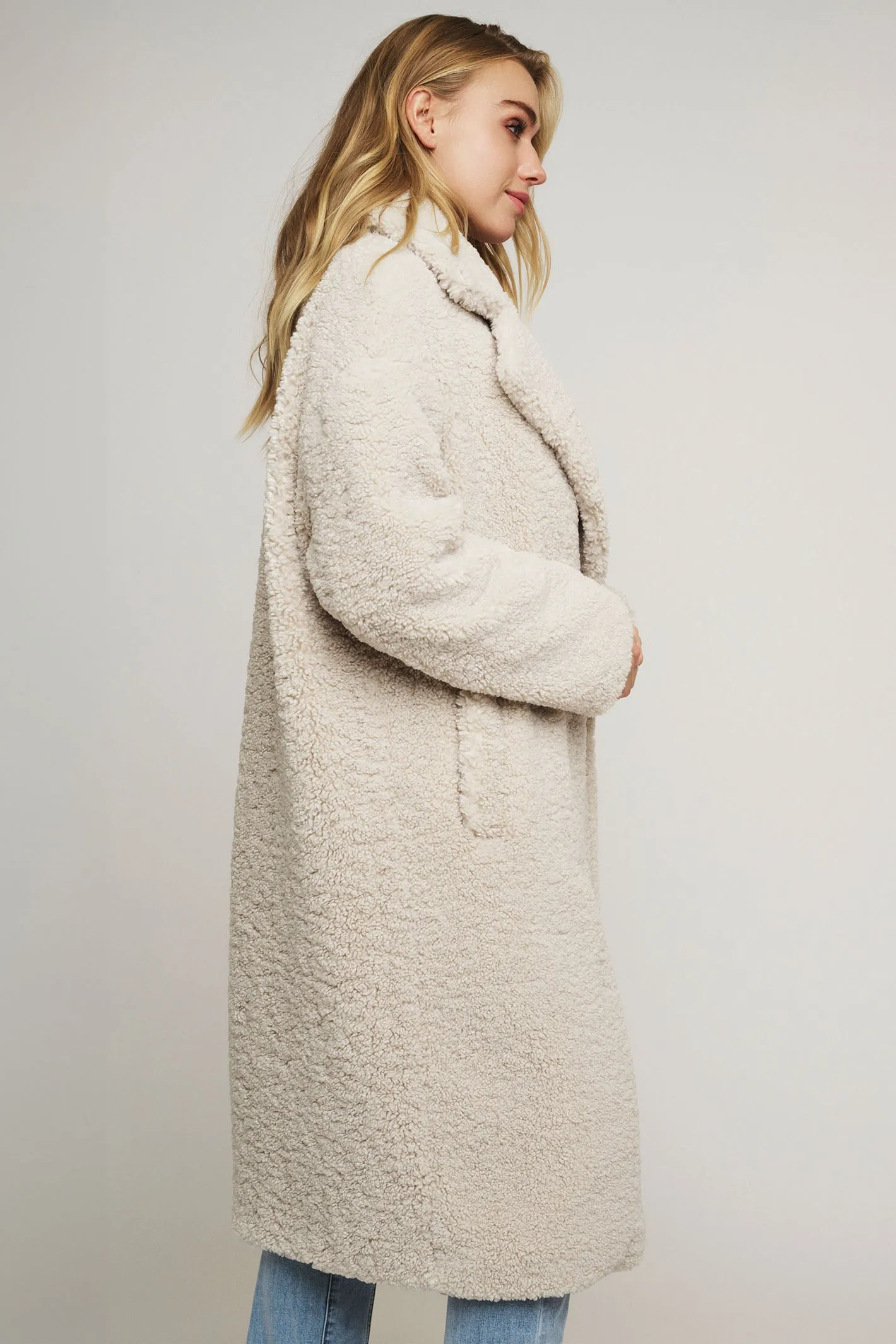 Rino & Pelle Elicia 7002412 Teddy Double Breasted Coat Birch