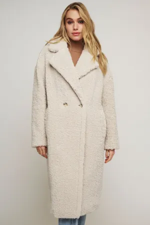 Rino & Pelle Elicia 7002412 Teddy Double Breasted Coat Birch